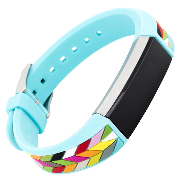 Designer Silicone Band for Fitbit Alta and Fitbit Alta HR by French Bull in Blue Ziggy