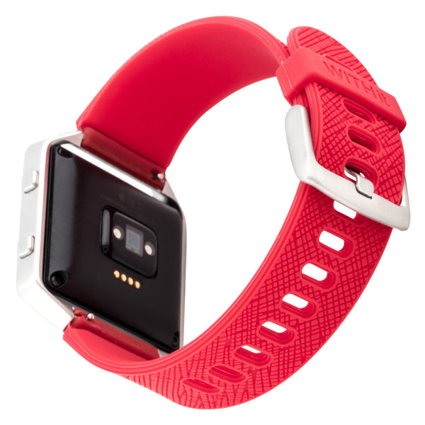 WITHit Silicone Band for Fitbit Blaze in Safiano Pattern - Red