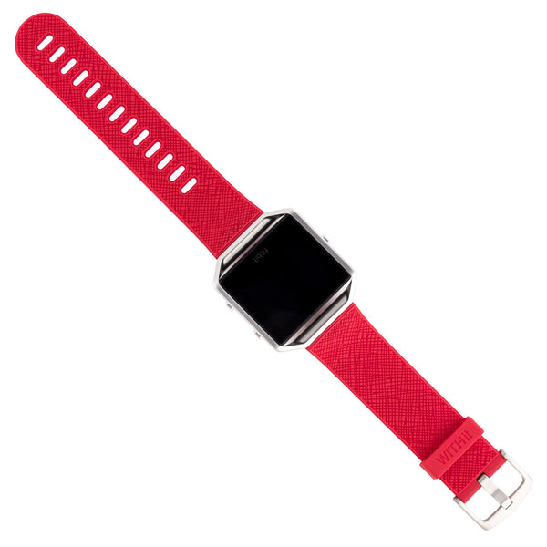 WITHit Silicone Band for Fitbit Blaze in Safiano Pattern - Red