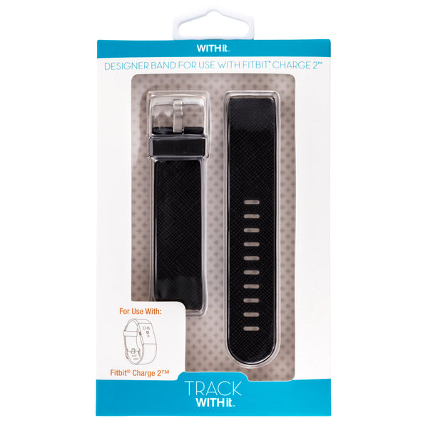 Silicone FitBit Charge Band, Black Saffiano