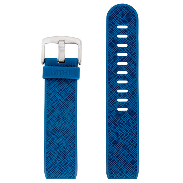 Designer Silicone Band for Fitbit Charge 2 by WITHit in Blue Woven