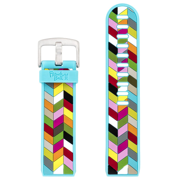 Designer Silicone Band for Fitbit Charge 2 by French Bull in Blue Ziggy