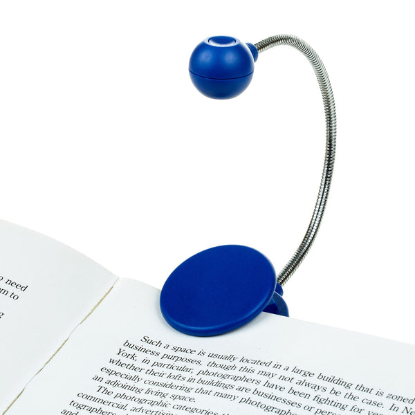 Disc Light, Blue, Chrome Neck Book Light by WITHit