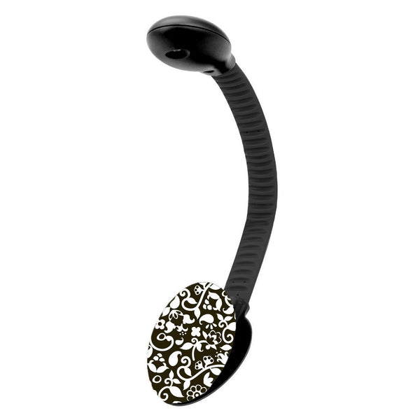 French Bull, Charge Light, Black and White Marble Pattern Reading Light