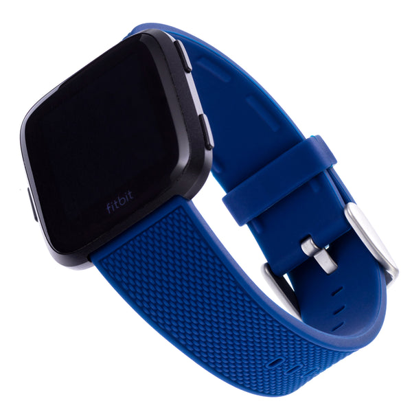 Designer Silicone Bands for Fitbit Versa and Versa 2 by WITHit - 3 Pack in Navy, Blush Pink, and Light Gray