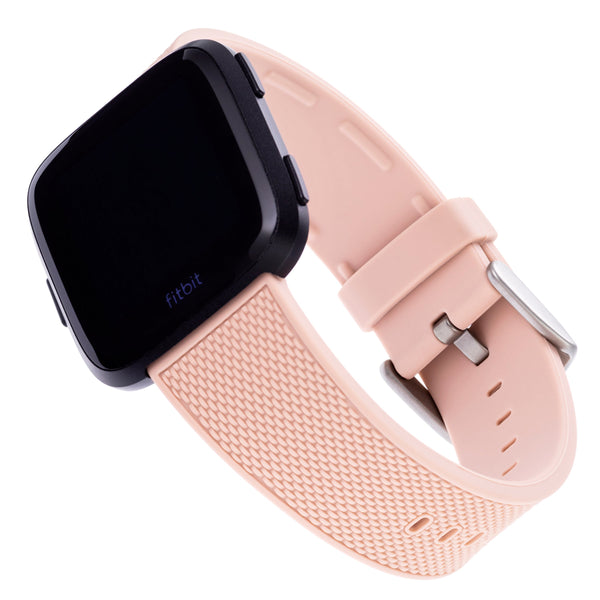 Designer Silicone Bands for Fitbit Versa and Versa 2 by WITHit - 3 Pack in Navy, Blush Pink, and Light Gray