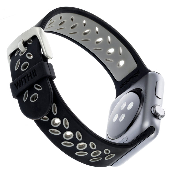 WITHit Silicone Band for 42/44/45mm Apple Watch - Sport, Black/Gray