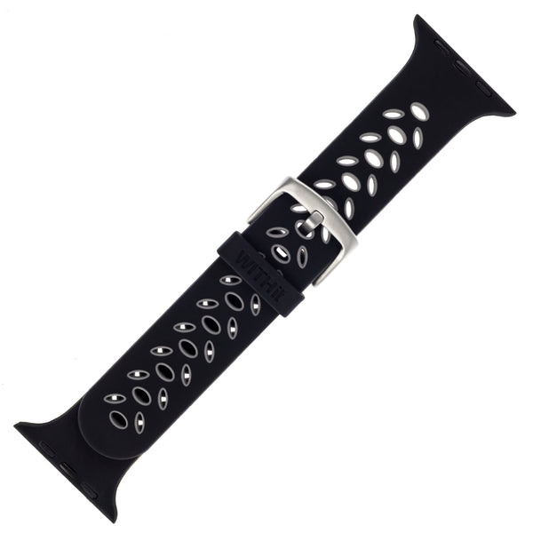 WITHit Silicone Band for 42/44/45mm Apple Watch - Sport, Black/Gray