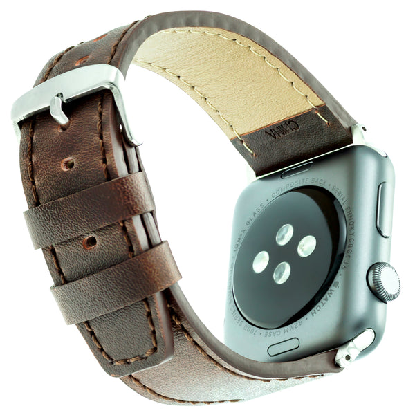 WITHit Leather Band for 42/44/45mm Apple Watch - Brown Leather