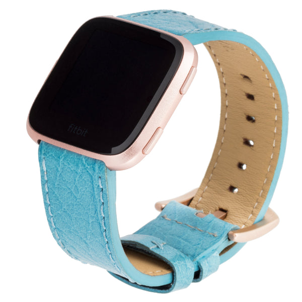Designer Band for Fitbit Versa and Versa 2 by WITHit in Leather - Blue Buffalo