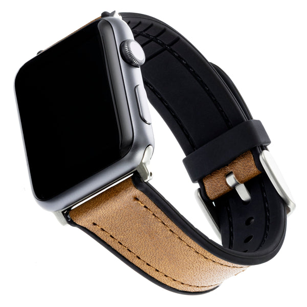 WITHit Leather Band for 42/44/45mm Apple Watch - Brown Hybrid Leather