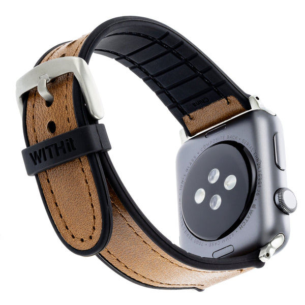 WITHit Leather Band for 42/44/45mm Apple Watch - Brown Hybrid Leather