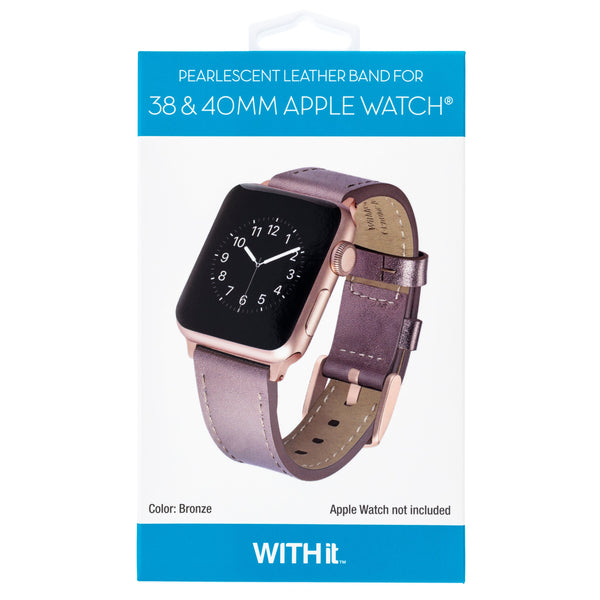 WITHit Leather Band for 38/40/41mm Apple Watch - Bronze