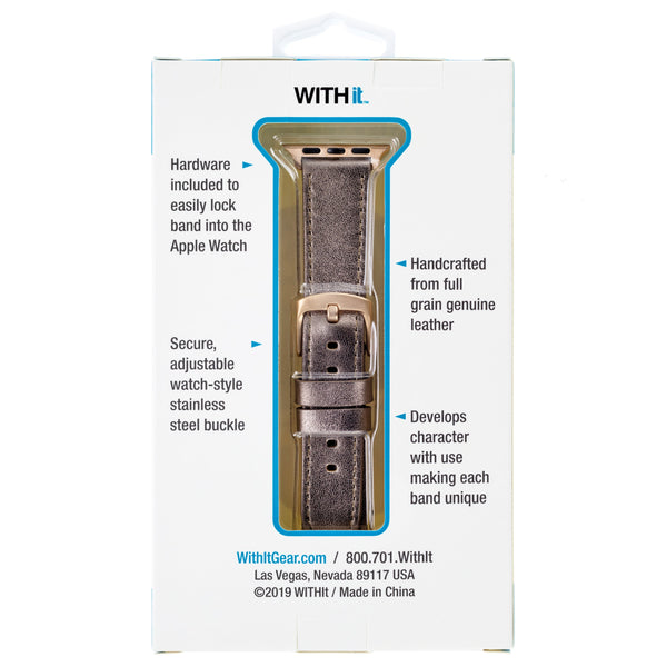 WITHit Leather Band for 38/40/41mm Apple Watch - Bronze