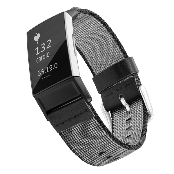 Designer Nylon Band for Fitbit Charge 3 & Charge 4 by WITHit in Black