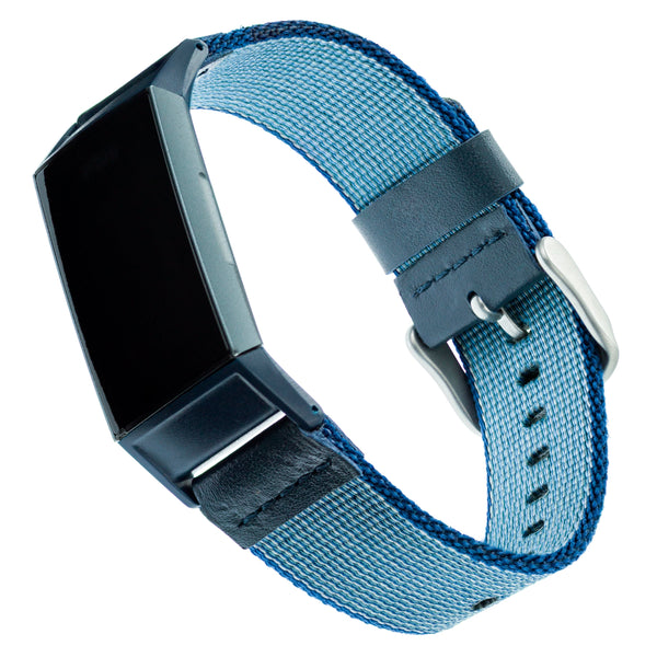 Designer Nylon Band for Fitbit Charge 3 & Charge 4 by WITHit in Blue