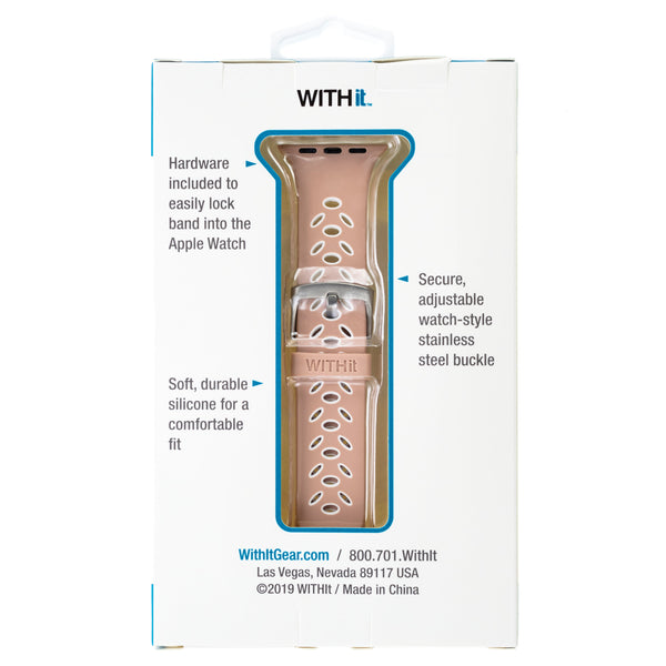 WITHit Silicone Band for 38/40/41mm Apple Watch - Sport, Pink/White
