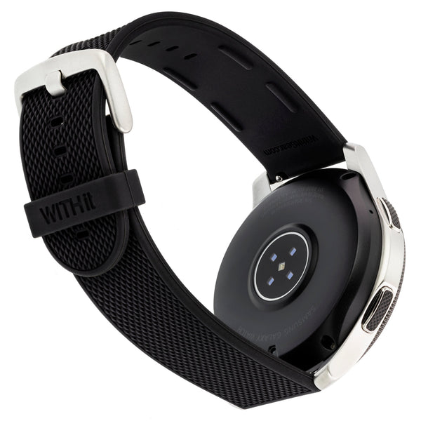 Sport Silicone Bands for Samsung Universal 22mm Smartwatch by WITHit - 2 Pack in Bluestone/Black and Black