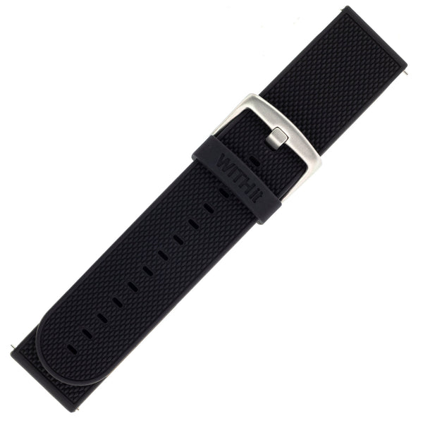 Sport Silicone Bands for Samsung Universal 22mm Smartwatch by WITHit - 2 Pack in Bluestone/Black and Black
