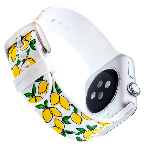 Designer Silicone Band for 38/40/41mm Apple Watch by Dabney Lee - Lemony