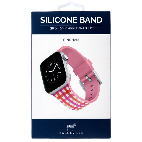 Designer Silicone Band for 38/40/41mm Apple Watch by Dabney Lee - Gingham