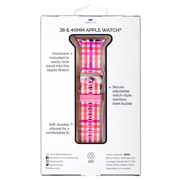 Designer Silicone Band for 38/40/41mm Apple Watch by Dabney Lee - Gingham