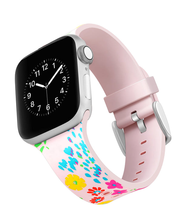 Designer Silicone Band for 38/40/41mm Apple Watch by Dabney Lee - Flower Child 2