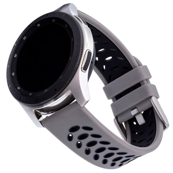Designer Bands for Samsung Universal 22mm Smartwatch by WITHit - 2 Pack in Black Mesh and Gray/Black Silicone Sport