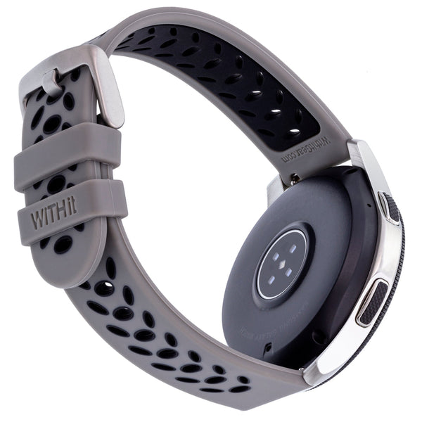 Designer Bands for Samsung Universal 22mm Smartwatch by WITHit - 2 Pack in Black Mesh and Gray/Black Silicone Sport