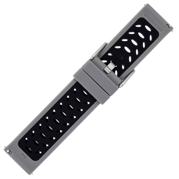 Designer Bands for Samsung Universal 22mm Smartwatch by WITHit - 2 Pack in Black Mesh and Gray/Black Silicone Sport