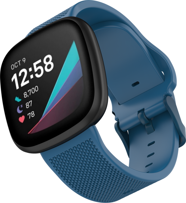 Silicone Keeperless FitBit Band, 3-Pack in Navy, Blush Pink, Light Grey