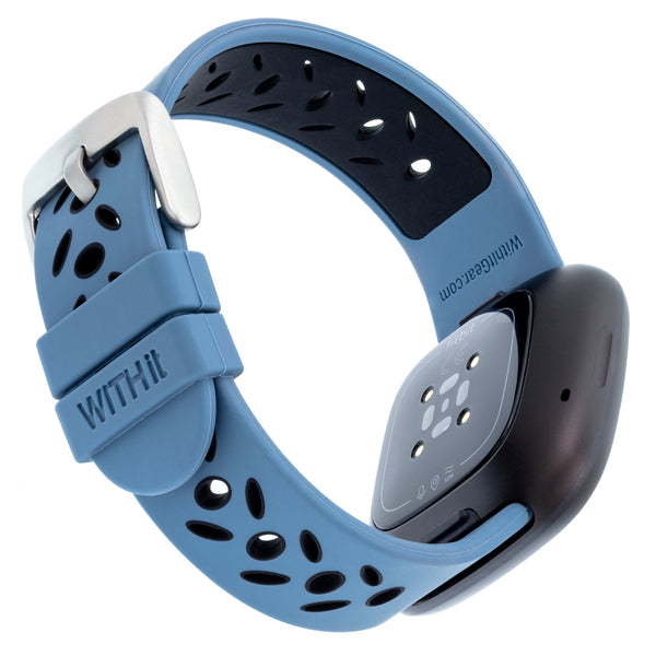 Silicone FitBit Band, 3-Pack in Black Mesh, Bluestone Silicone, Black Woven