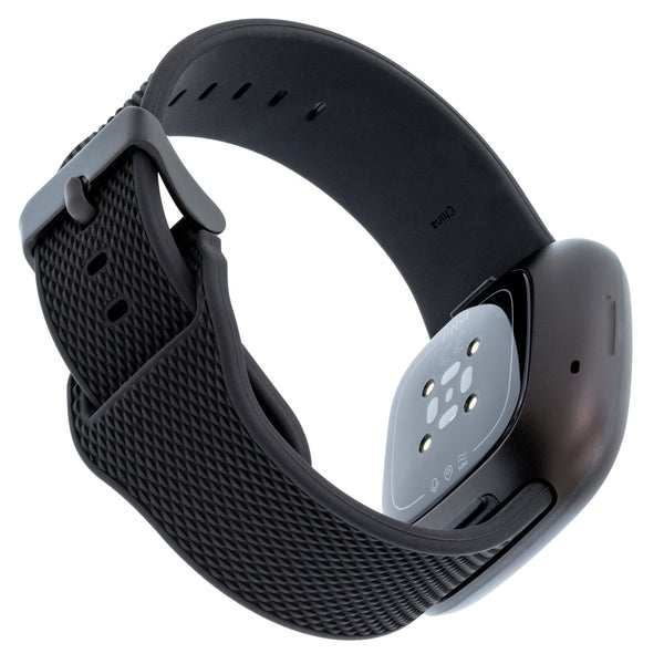 Silicone FitBit Band, 3-Pack in Black Mesh, Bluestone Silicone, Black Woven