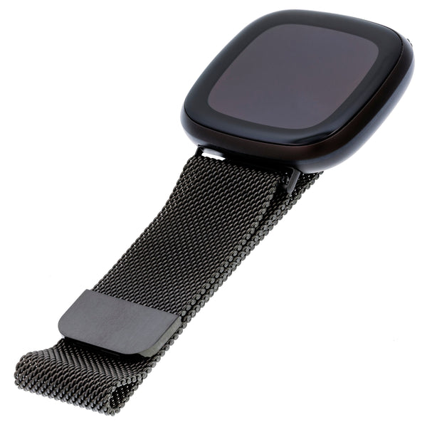 Silicone FitBit Band, 3-Pack in Black Mesh, Bluestone Silicone, Black Woven