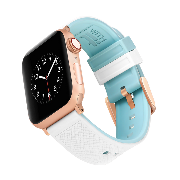 WITHit Silicone Band for 38/40/41mm Apple Watch - White/Teal