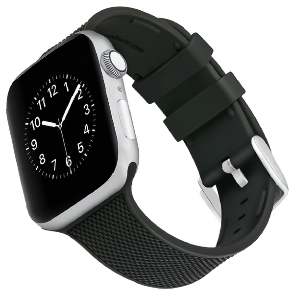 WITHit Silicone Band for 38/40/41mm Apple Watch - Black Woven with 2 Keepers
