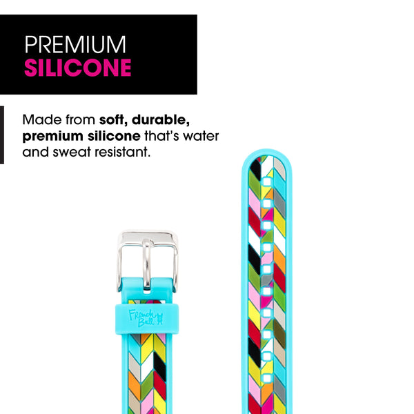 Designer Silicone Band for Fitbit Alta and Fitbit Alta HR by French Bull in Blue Ziggy