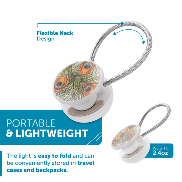Disc Light Peacock LED Reading Light by WITHit