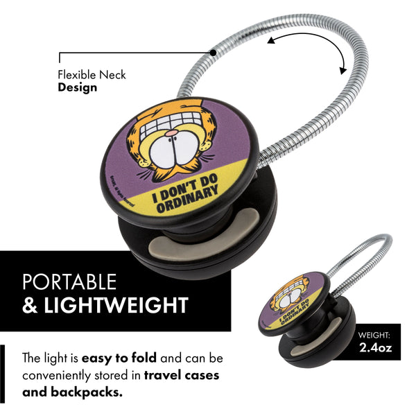 Garfield "I Don't Do Ordinary" LED Book and Reading Light - Black