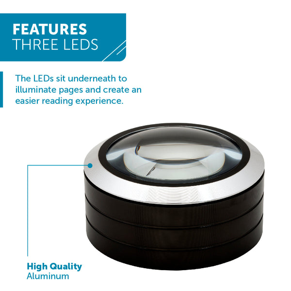 WITHit Lighted Dome Magnifier  - Black