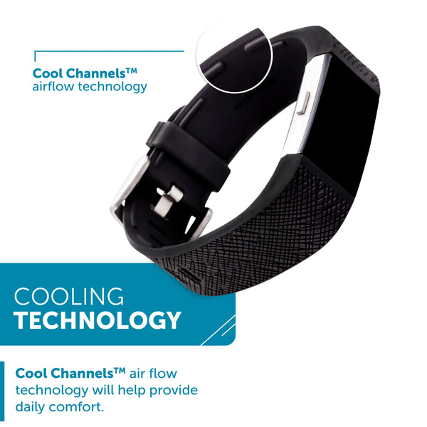 Silicone FitBit Charge Band, Black Saffiano