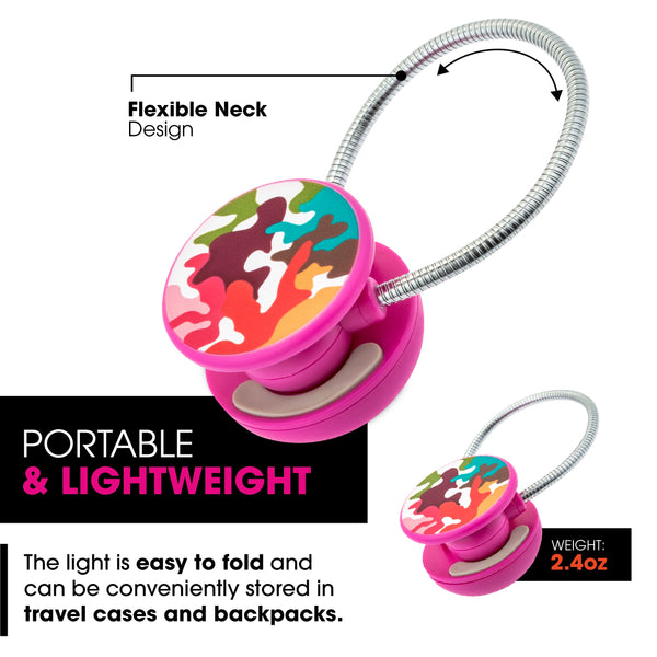 LED Disc Book and Reading Light by French Bull - Pink Glamo