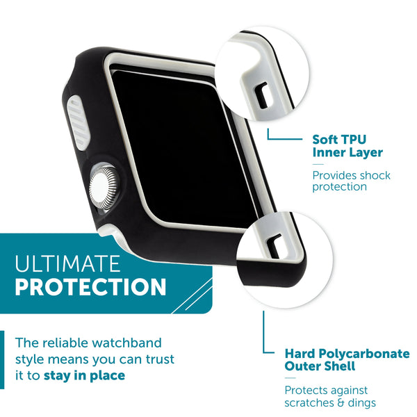 Apple Watch Protective Bumper, Black/Grey