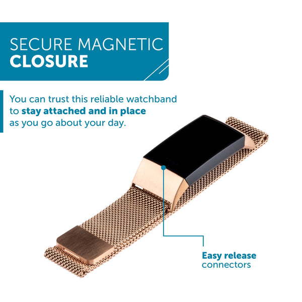 Designer Mesh Band for Fitbit Charge 3 & Charge 4 by WITHit in Gold