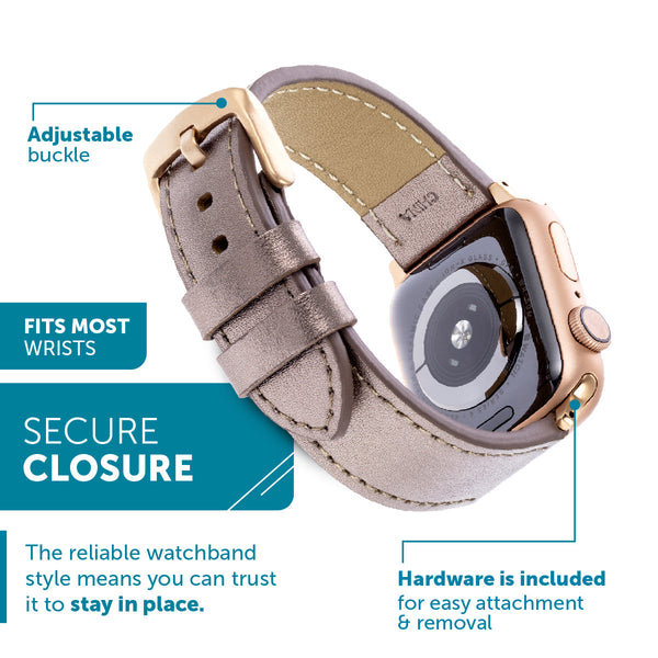 WITHit Leather Band for 38/40/41mm Apple Watch - Bronze