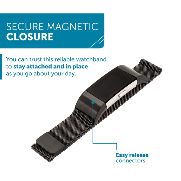 Designer Mesh Band for Fitbit Charge 2 by WITHit in Black