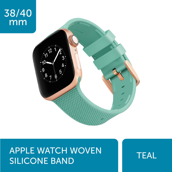 WITHit Silicone Band for 38/40/41mm Apple Watch - Teal with Gold Buckle