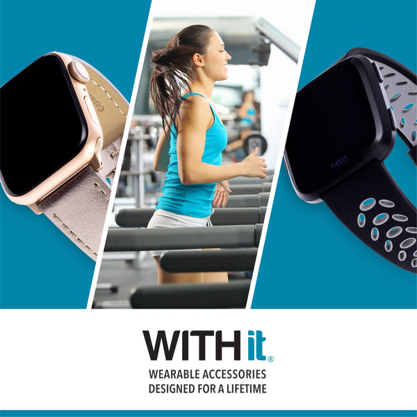 WITHit Silicone Band for 38/40/41mm Apple Watch - Teal with Gold Buckle