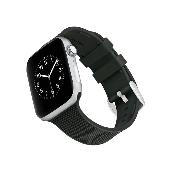 WITHit Silicone Band for 42/44/45mm  Apple Watch - Black Woven with 2 Keepers