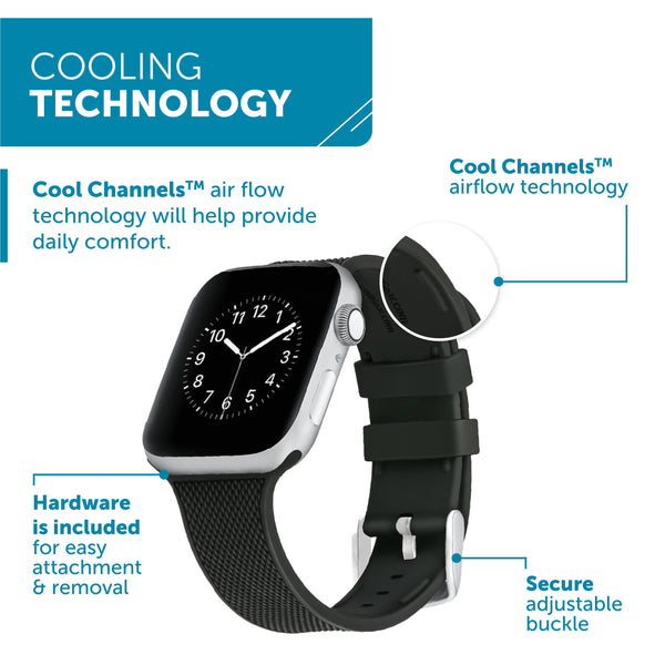 WITHit Silicone Band for 38/40/41mm Apple Watch - Black Woven with 2 Keepers